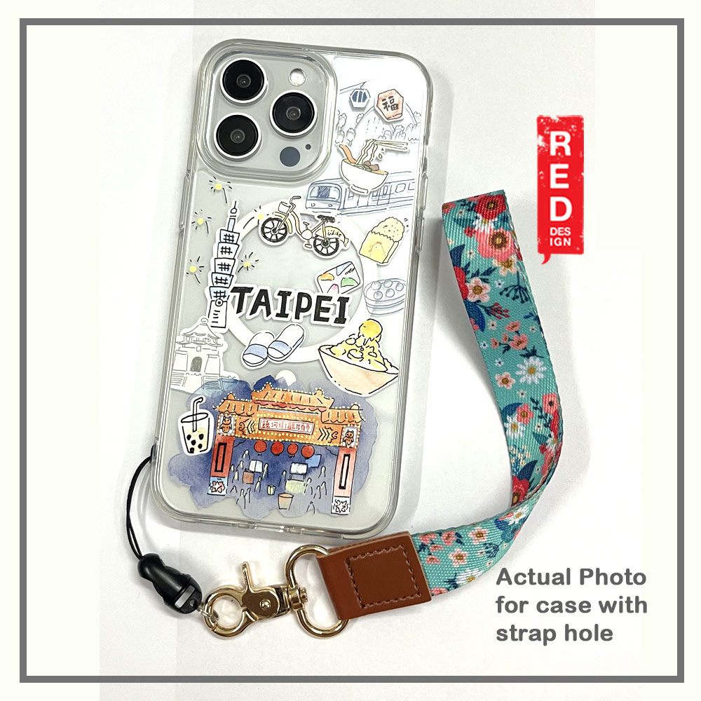 Picture of Red Design Selected Neck Lanyard and Wrist Strap Nylon Fabric with Metal Clasp for Phone Case (Green Floral)
