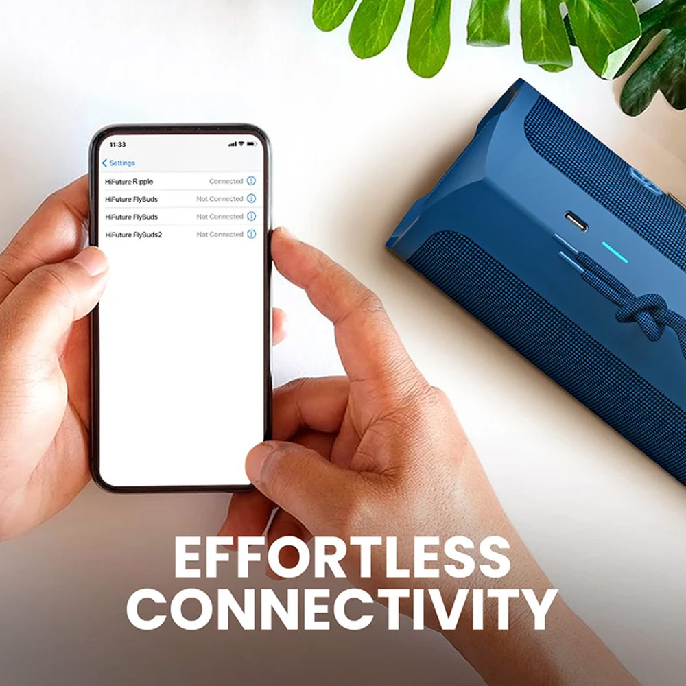 Picture of HiFuture Ripple Wireless Portable Bluetooth Outdoor Speaker with IPX7 Waterproof 30W Deep Bass 12 Hours Playtime - Blue