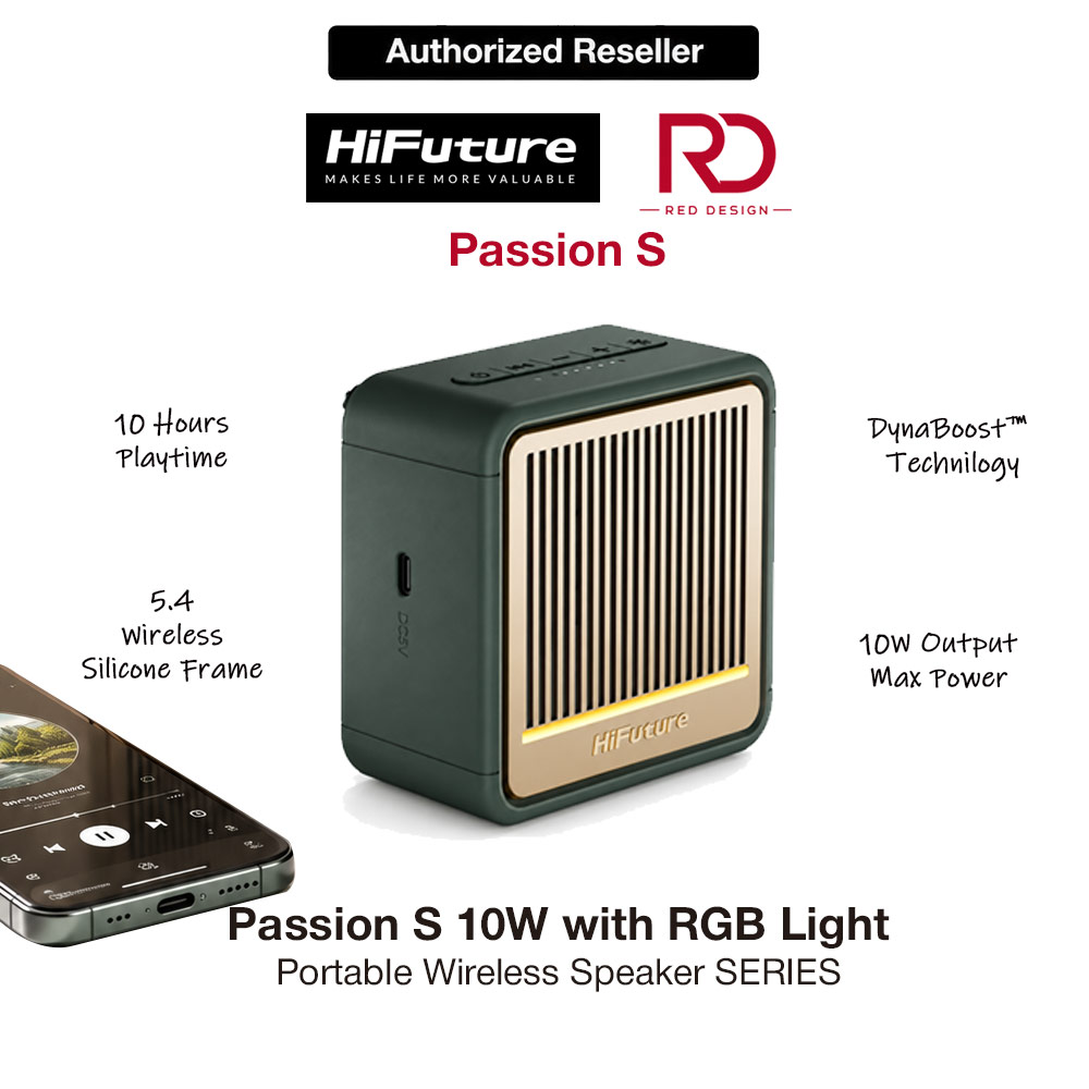 Picture of HiFuture Passion S 10W Portable Bluetooth Wireless Speaker with RGB Light - Dark Green Red Design- Red Design Cases, Red Design Covers, iPad Cases and a wide selection of Red Design Accessories in Malaysia, Sabah, Sarawak and Singapore 