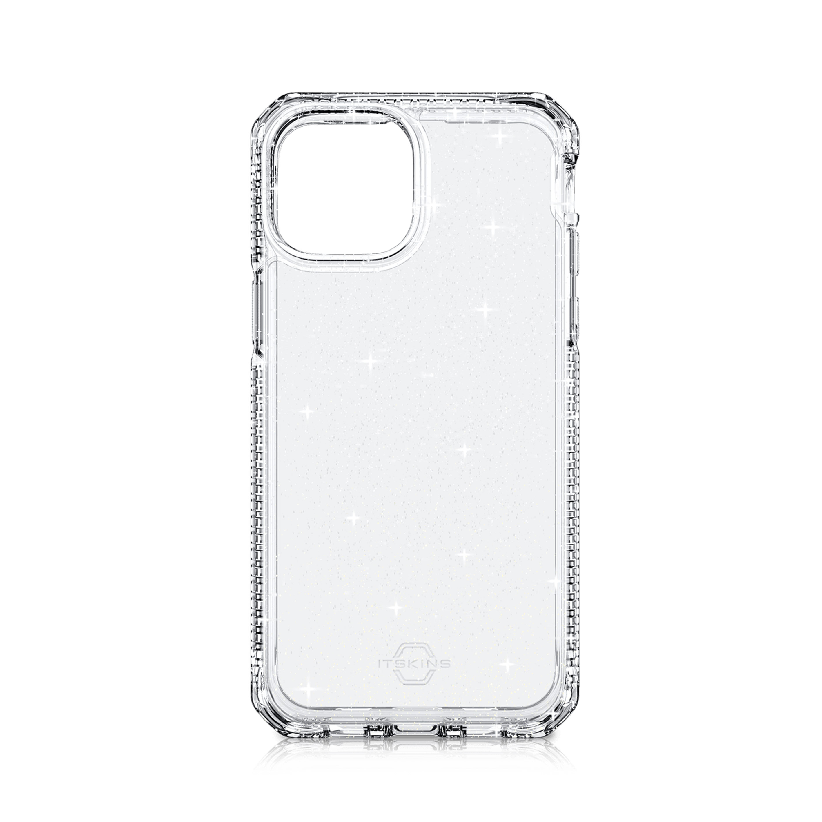 Picture of Apple iPhone 13 6.1 Case | ITSKINS Hybrid Spark Glitter ANTIMICROBIAL Certified Antishock Protection Case for iPhone 13 6.1 (Transparent)