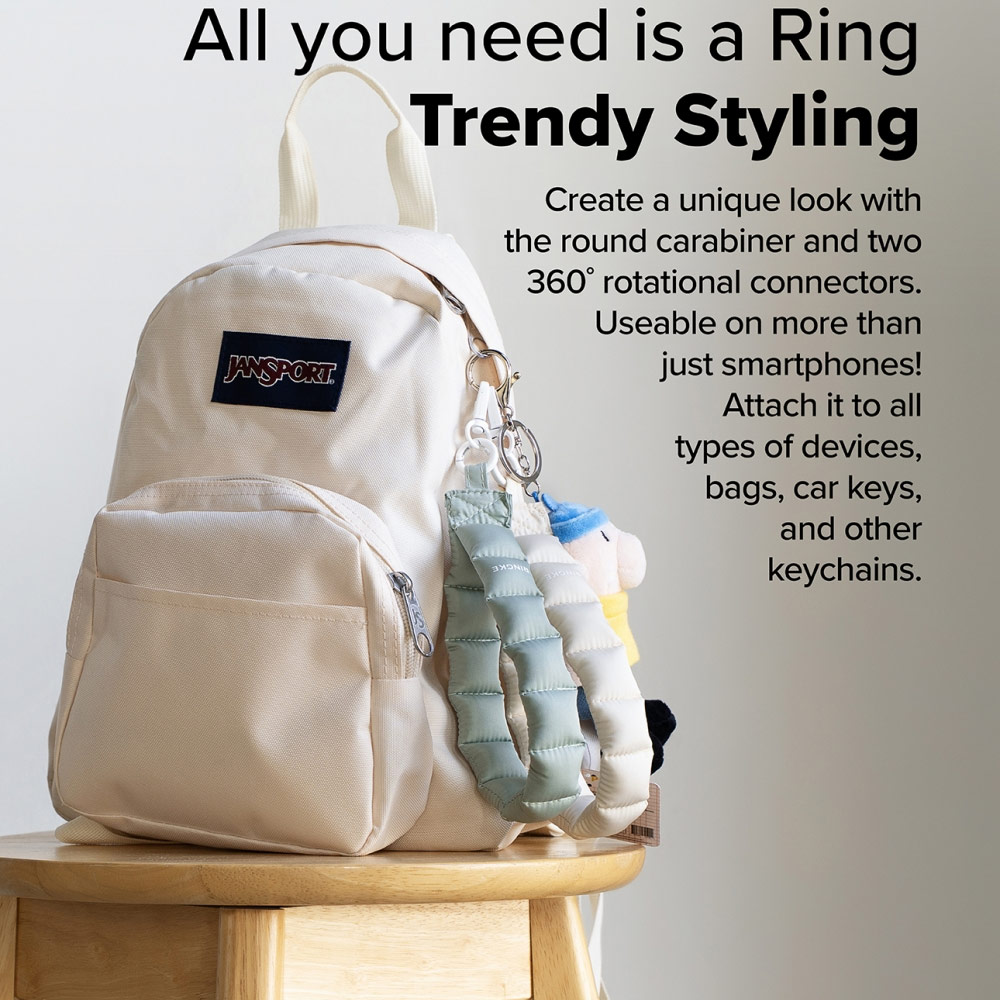 Picture of Ringke Eye Catching Holder Link & Puffer Hand Strap for Phone case (Matcha Green)