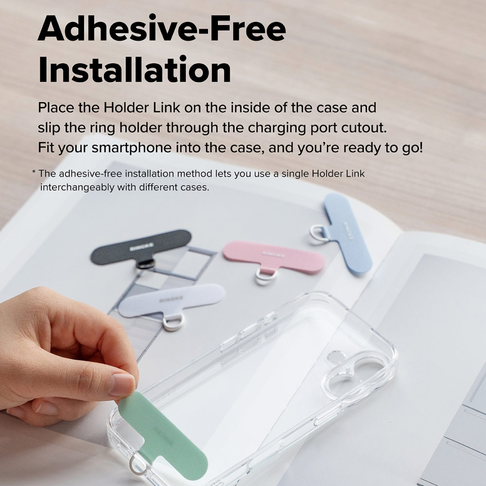 Picture of Ringke Eye Catching Holder Link & Puffer Hand Strap for Phone case (Matcha Green)