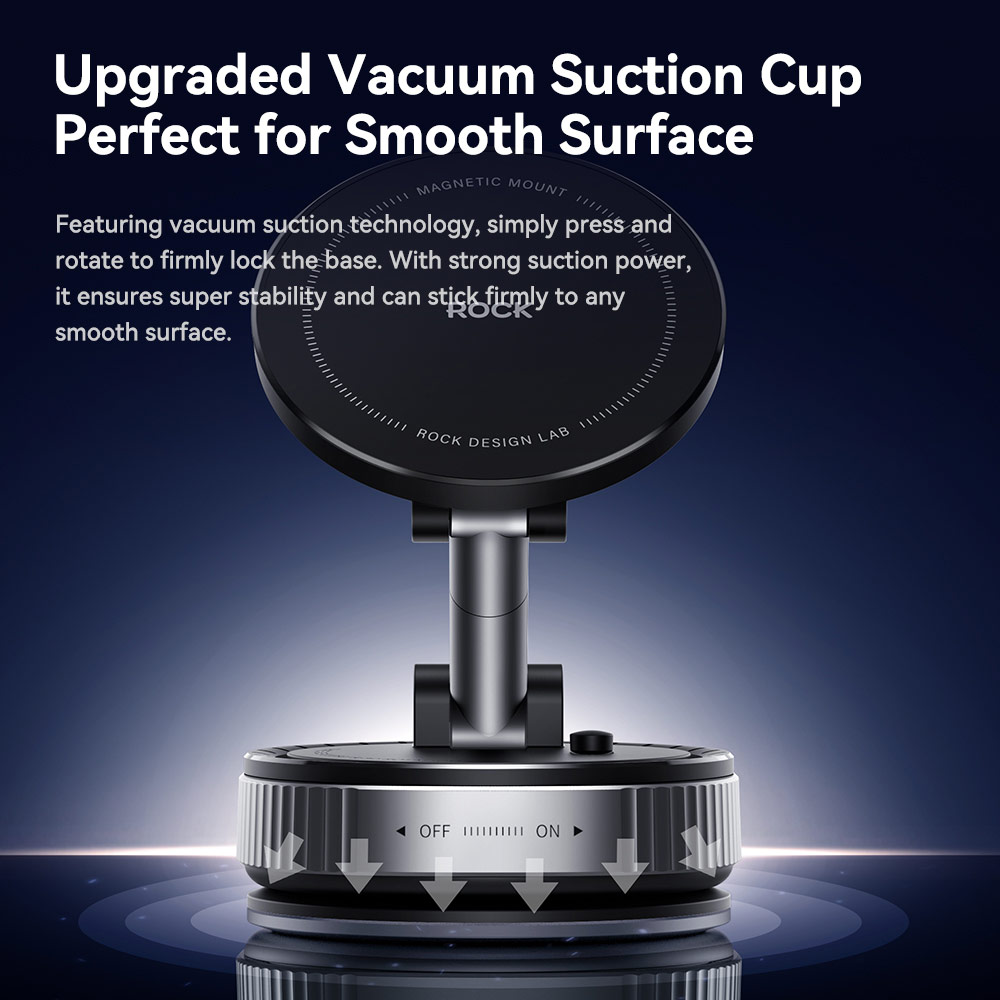 Picture of Rock Magnetic Car Holder Car Mount Phone Holder with Strong Vacuum Suction for Windscreen and Dashboard