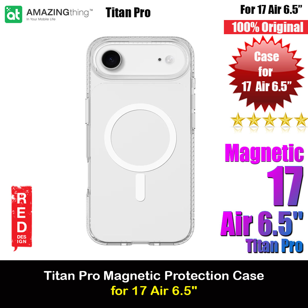 Picture of Apple iPhone Air 6.5 Case | Amazingthing Titan Pro Magnetic Drop Protection Case for iPhone 17 Air 6.5 (Clear)