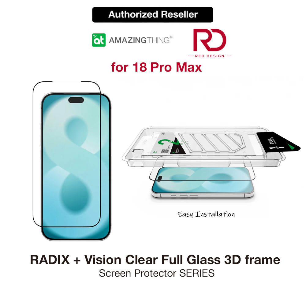 Picture of Amazingthing RADIX Vision Clear Full Tempered Glass 3D Frame Screen Protector for iPhone 18 Pro Max 6.9 - Clear Apple iPhone 18 Pro Max- Apple iPhone 18 Pro Max Cases, Apple iPhone 18 Pro Max Covers, iPad Cases and a wide selection of Apple iPhone 18 Pro Max Accessories in Malaysia, Sabah, Sarawak and Singapore 