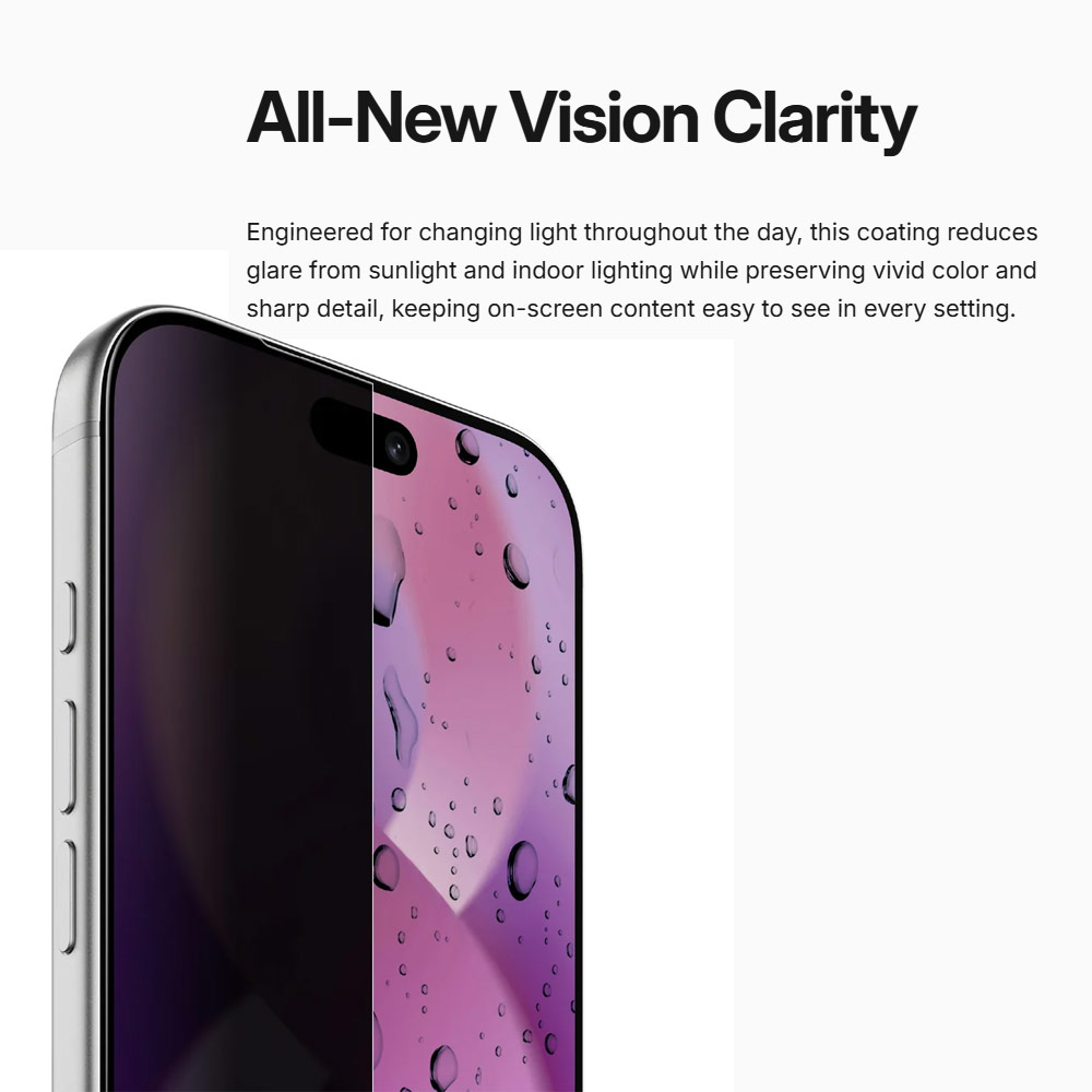 Picture of Apple iPhone 18 Pro Screen Protector | Amazingthing RADIX Vision Privacy Full Tempered Glass 3D Frame Screen Protector for iPhone 18 Pro - Privacy