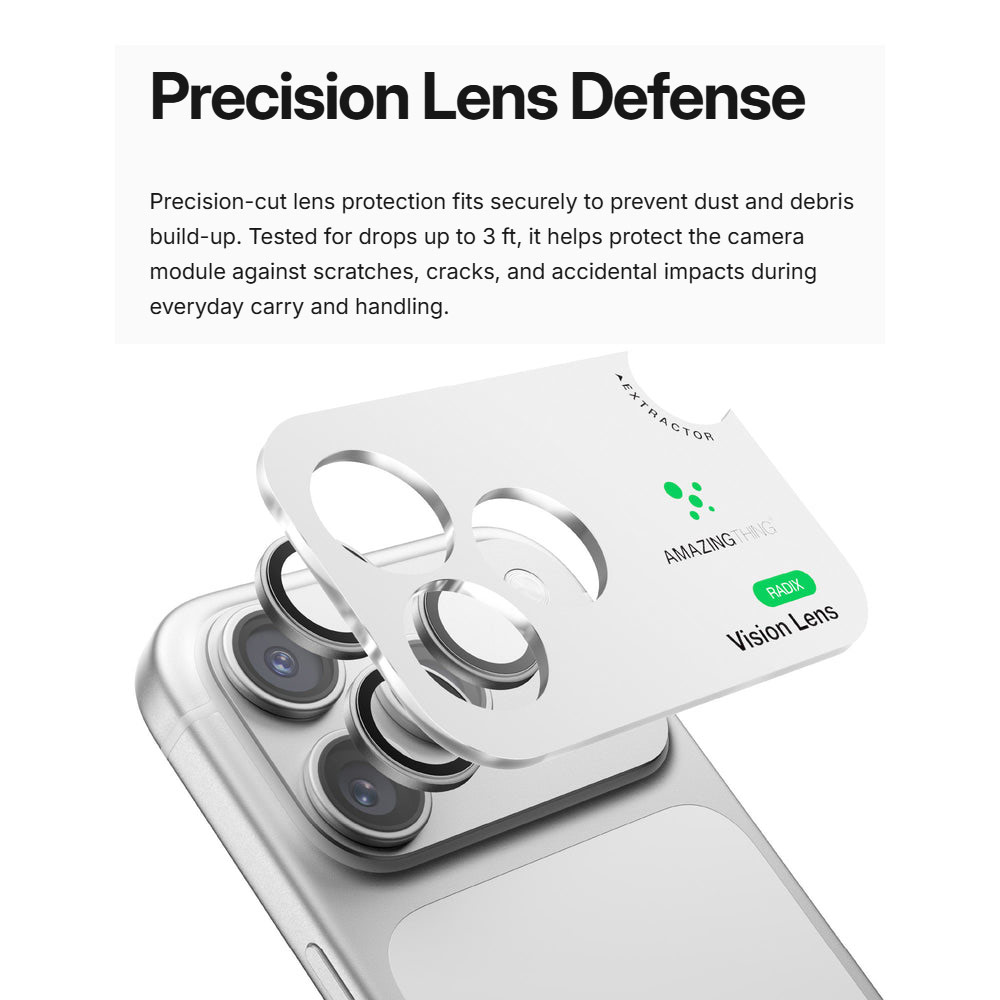 Picture of Apple iPhone 18 Pro Max  | Amazingthing RADIX Vision Camera Lens Protector for iPhone 18 Pro iPhone 18 Pro Max - Titan Silver