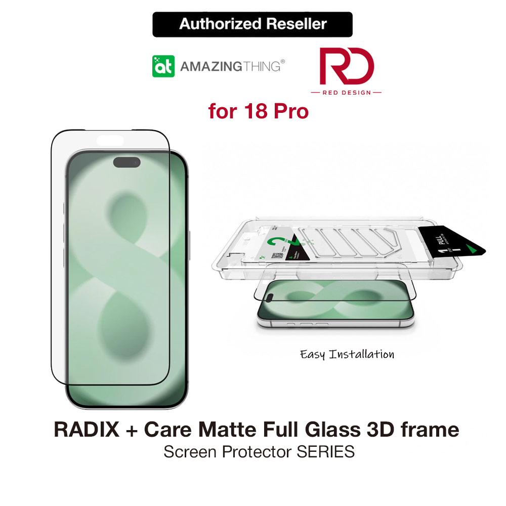 Picture of Amazingthing RADIX + Care Matte Full Tempered Glass 3D Frame Screen Protector for iPhone 18 Pro - Matte Apple iPhone 18 Pro- Apple iPhone 18 Pro Cases, Apple iPhone 18 Pro Covers, iPad Cases and a wide selection of Apple iPhone 18 Pro Accessories in Malaysia, Sabah, Sarawak and Singapore 