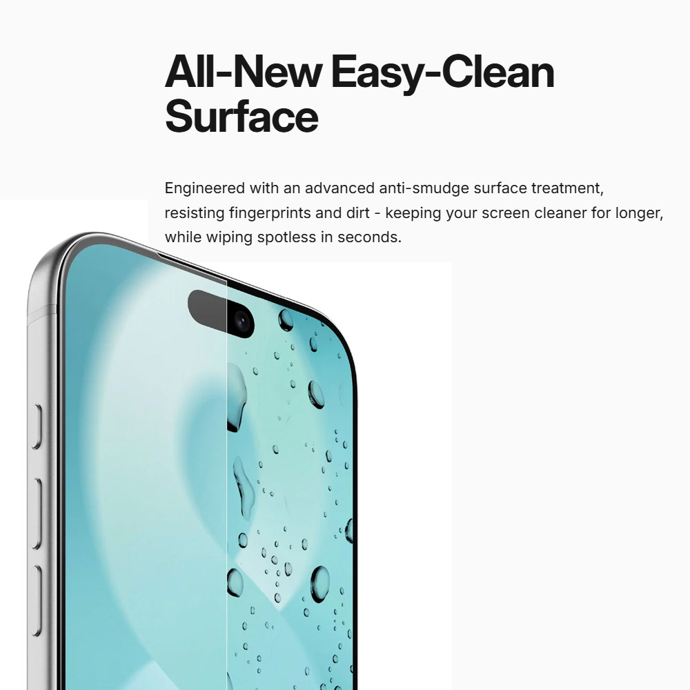 Picture of Apple iPhone 18 Pro Screen Protector | Amazingthing RADIX + Care Full Tempered Glass 3D Frame Screen Protector for iPhone 18 Pro - Clear