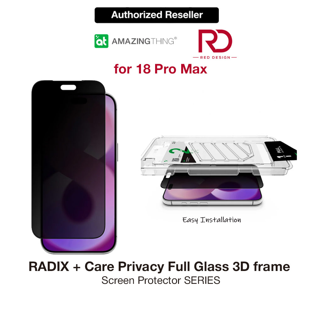 Picture of Amazingthing RADIX + Care Privacy Full Tempered Glass 3D Frame Screen Protector for iPhone 18 Pro Max 6.9 - Privacy Apple iPhone 18 Pro Max- Apple iPhone 18 Pro Max Cases, Apple iPhone 18 Pro Max Covers, iPad Cases and a wide selection of Apple iPhone 18 Pro Max Accessories in Malaysia, Sabah, Sarawak and Singapore 