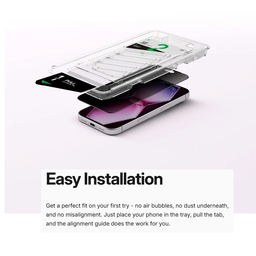 Picture of Apple iPhone 18 Pro Screen Protector | Amazingthing Titan Care Matte Privacy 3D Frame Full Tempered Glass Screen Protector with Dust Filter for iPhone 18 Pro - Matte Privacy