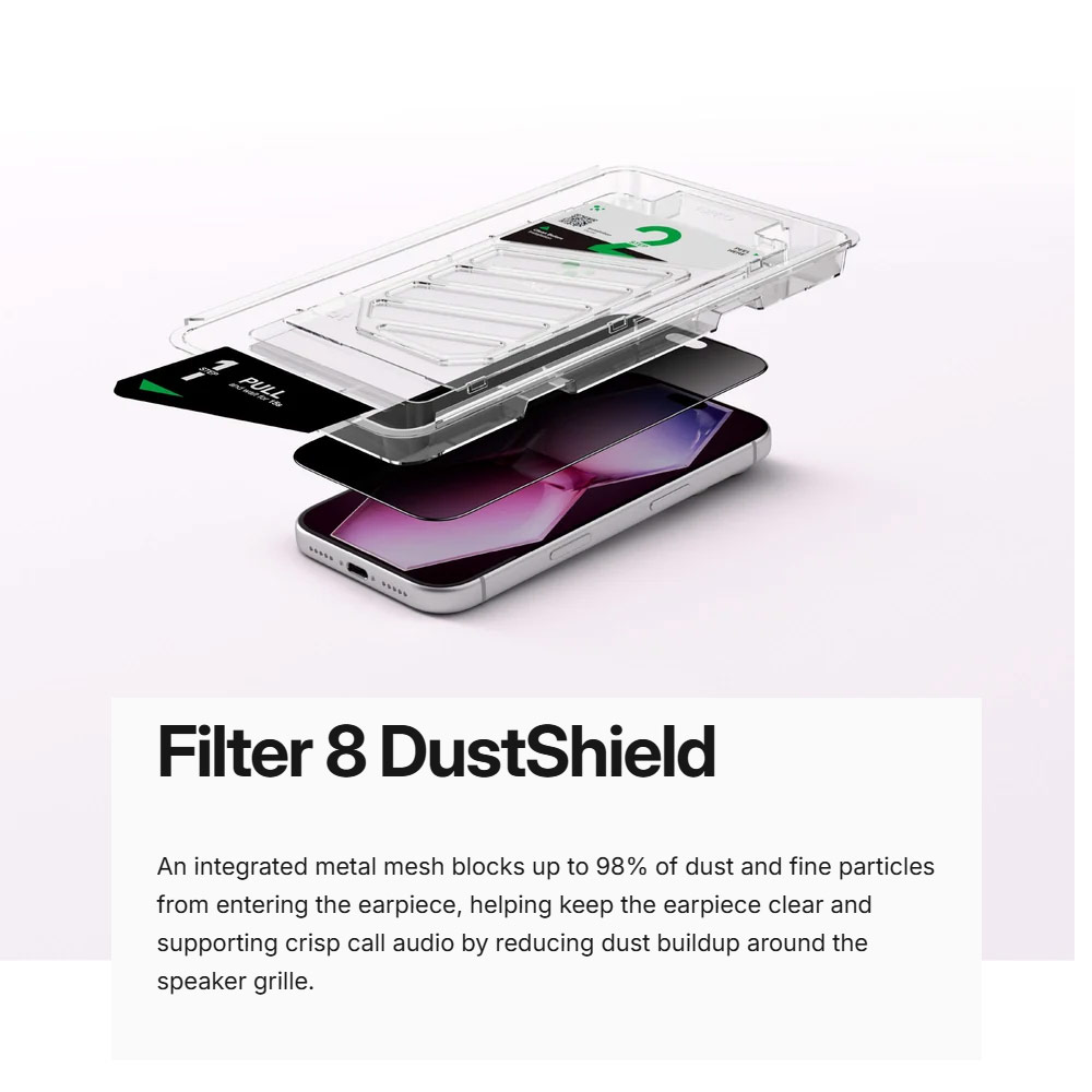 Picture of Apple iPhone 18 Pro Screen Protector | Amazingthing Titan Vision Privacy 3D Frame Full Tempered Glass Screen Protector with Dust Filter for iPhone 18 Pro - Privacy