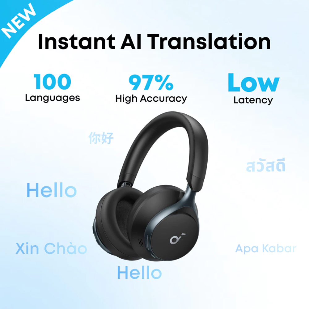 Picture of Soundcore by Anker Space One Headphones Hi-Res Sound Hybrid Active Noise Cancelling Headsets ANC TWS-A3035 (Cream)