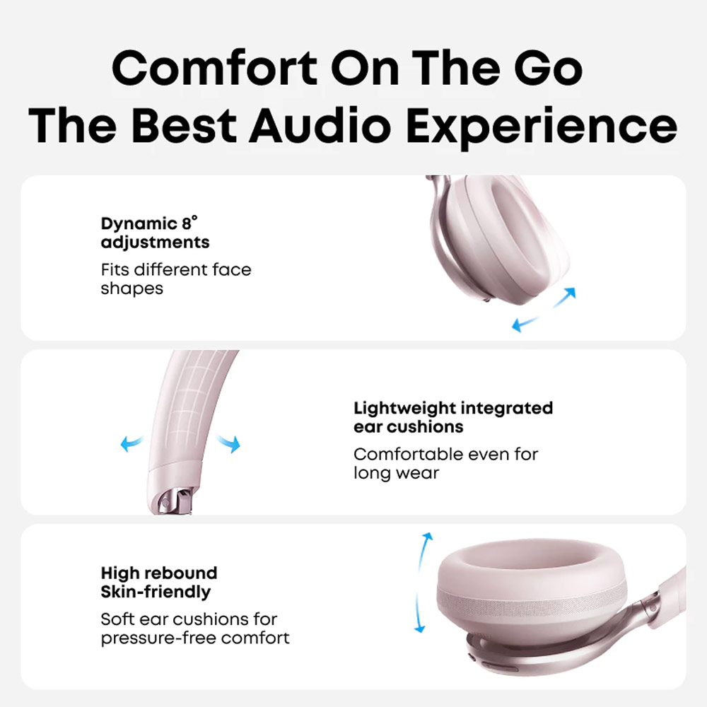 Picture of Soundcore by Anker Space One Headphones Hi-Res Sound Hybrid Active Noise Cancelling Headsets ANC TWS-A3035 (Cream)