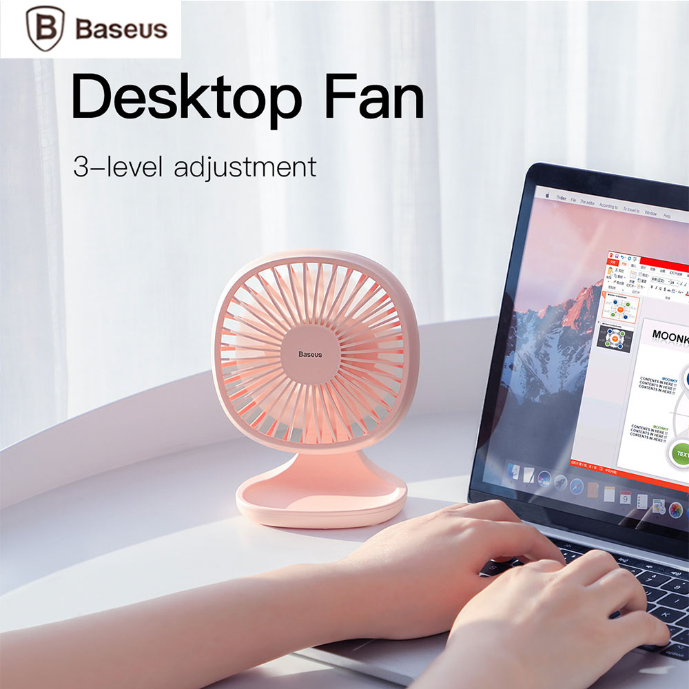 Picture of Baseus USB Mini Desktop Fan Home Office Gift Portable Fans (Pink)