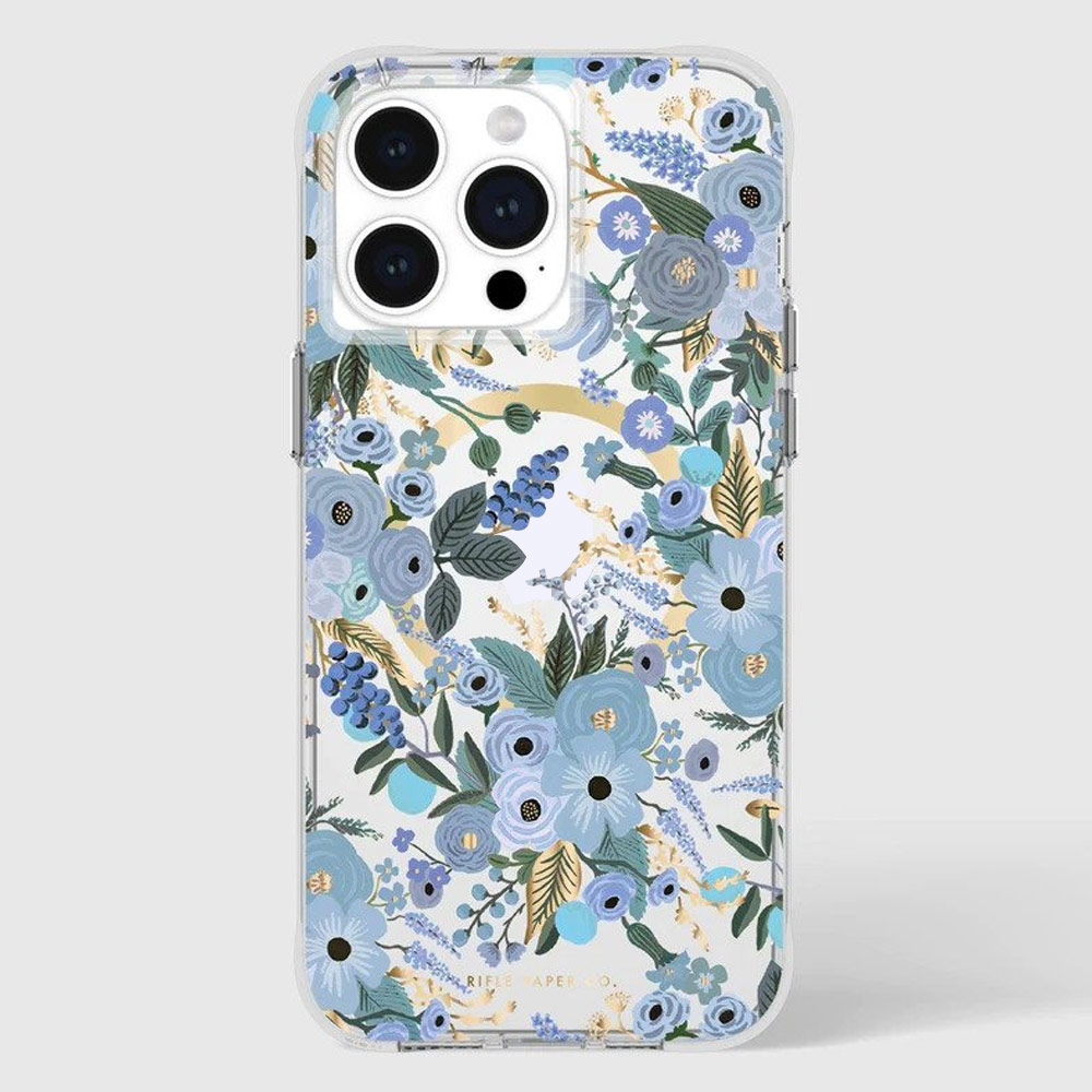 Picture of Apple iPhone 15 Pro 6.1 | Case Mate Case-Mate Rifle Paper Co Floral Design Drop Protection Case with Magnetic Charging for iPhone 15 Pro 6.1 (Garden Party Blue)