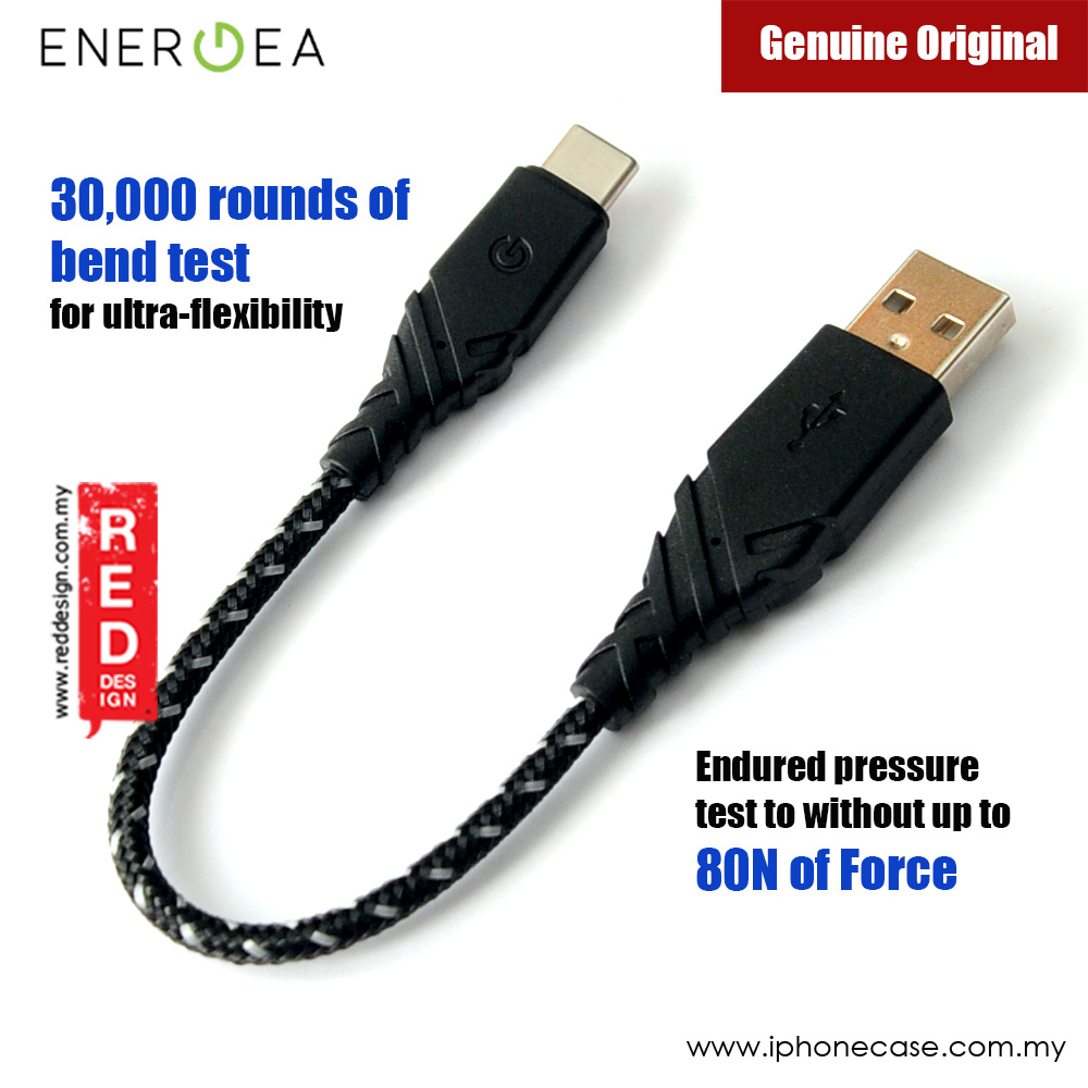 Picture of Energea DuraGlitz 3A Fast Speed Charging Type-C Cable 18cm (Black)