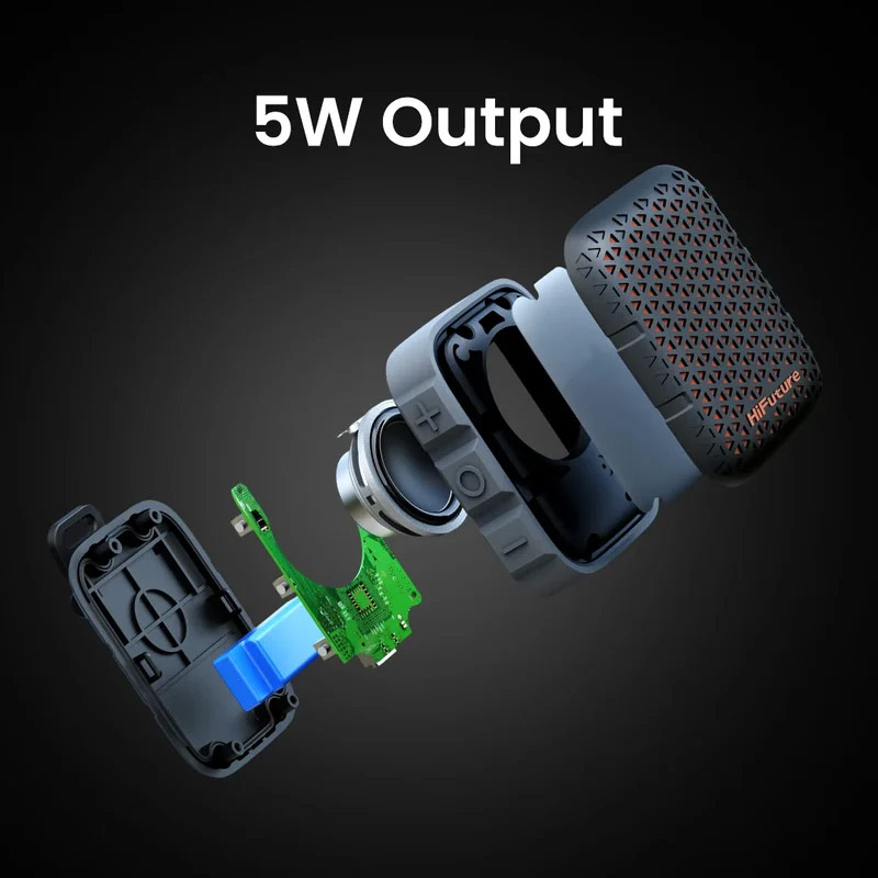 Picture of HiFuture Pocket S Mini Bluetooth Speaker Portable Wearable Clip Speaker IPX7 Waterproof Lightweight Travel Speaker - Blue