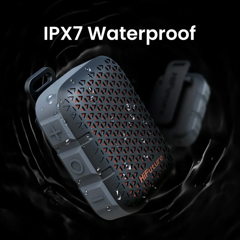 Picture of HiFuture Pocket S Mini Bluetooth Speaker Portable Wearable Clip Speaker IPX7 Waterproof Lightweight Travel Speaker - Blue