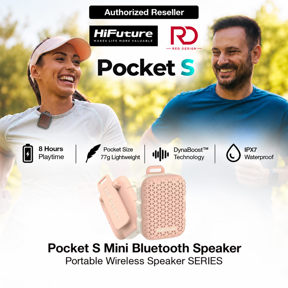 Picture of HiFuture Pocket S Mini Bluetooth Speaker Portable Wearable Clip Speaker IPX7 Waterproof Lightweight Travel Speaker - Pink Red Design- Red Design Cases, Red Design Covers, iPad Cases and a wide selection of Red Design Accessories in Malaysia, Sabah, Sarawak and Singapore 