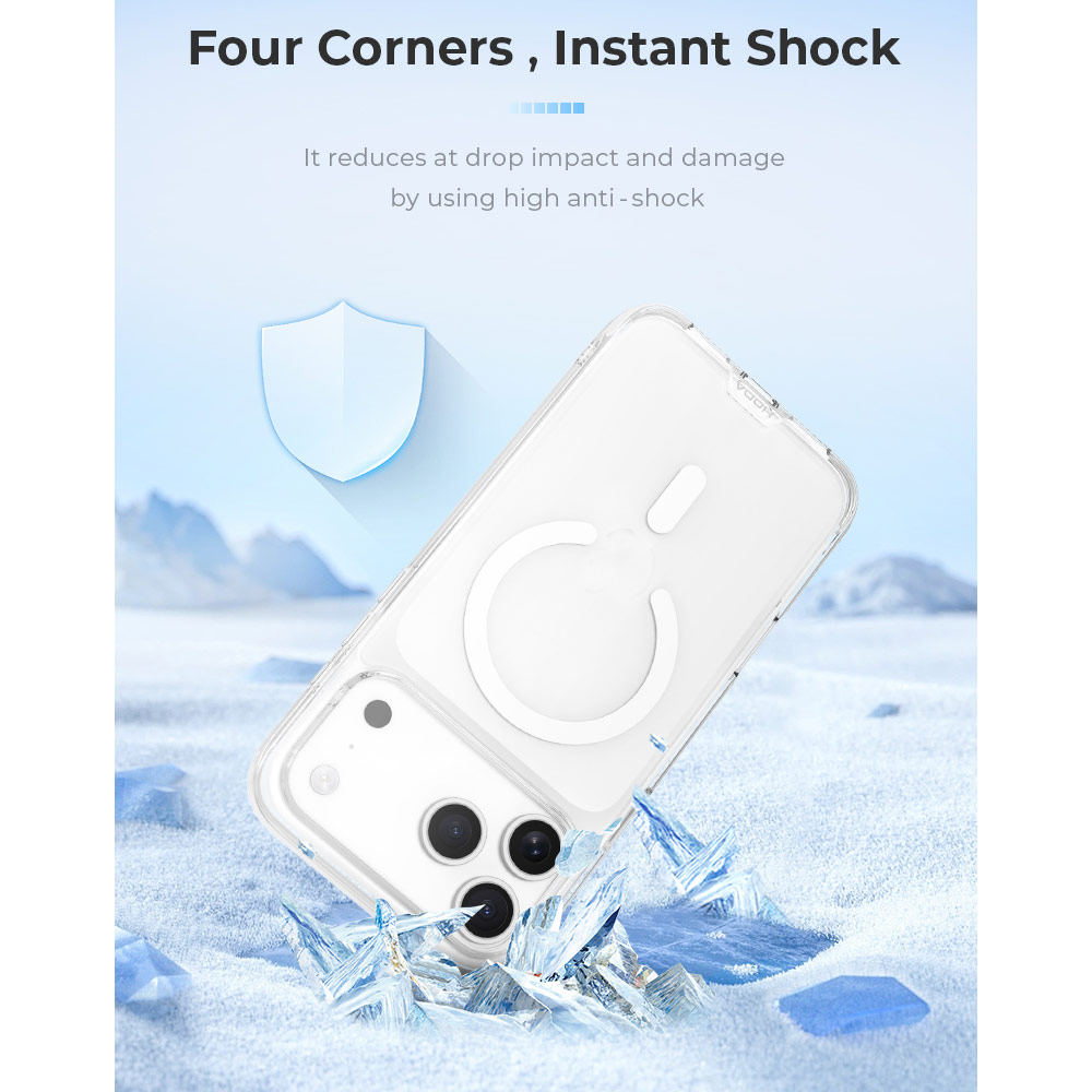 Picture of Apple iPhone 18 Pro Case | Hoda Crystal Pro Case with Military Standard MagSafe Enhanced with PureSurface TM with Camera Button for iPhone 18 Pro - ClearBlack
