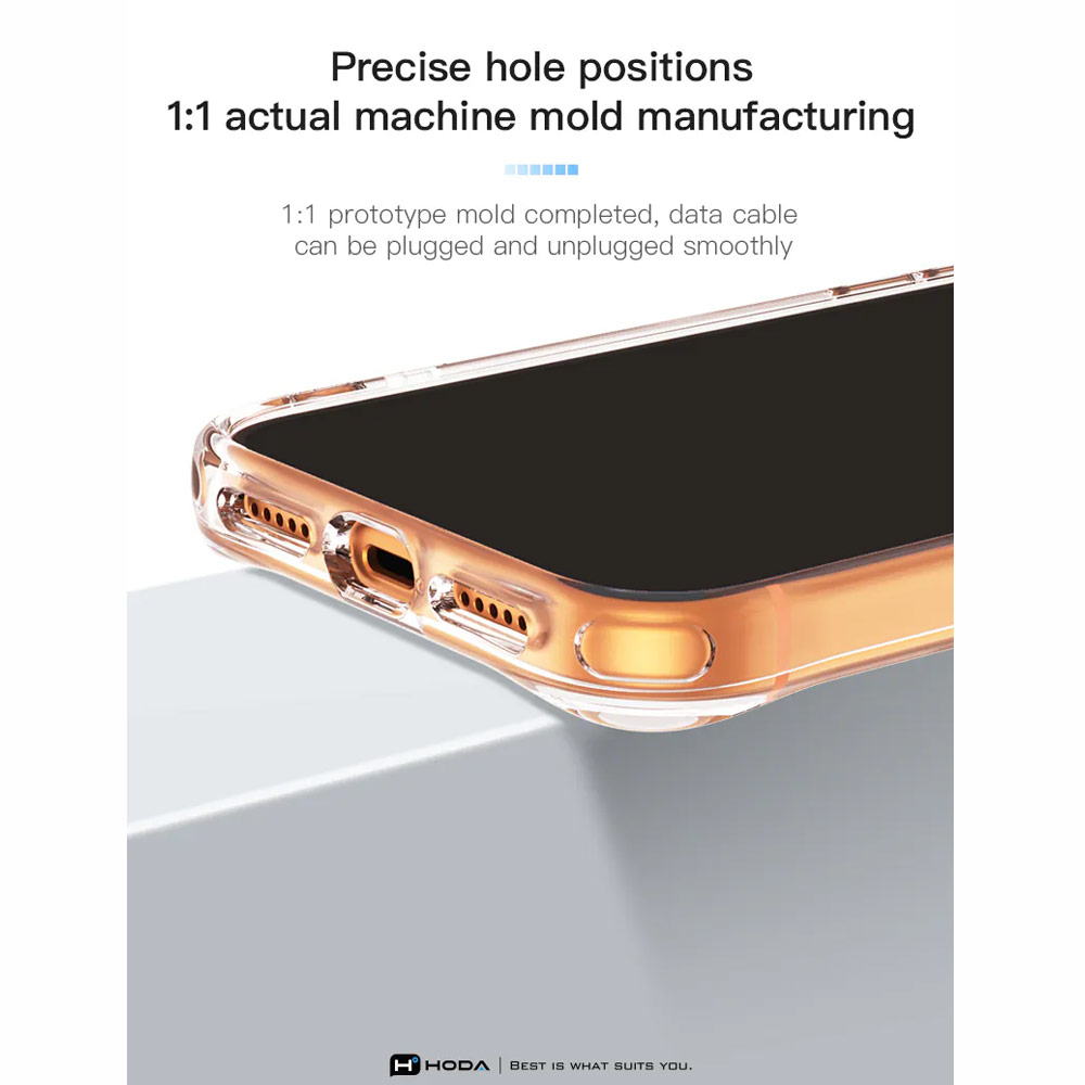 Picture of Apple iPhone 18 Pro Max Case | Hoda Crystal Ultra Case with Military Standard MagSafe Pure Surface TM with Camera Button for iPhone 18 Pro Max - Clear Black