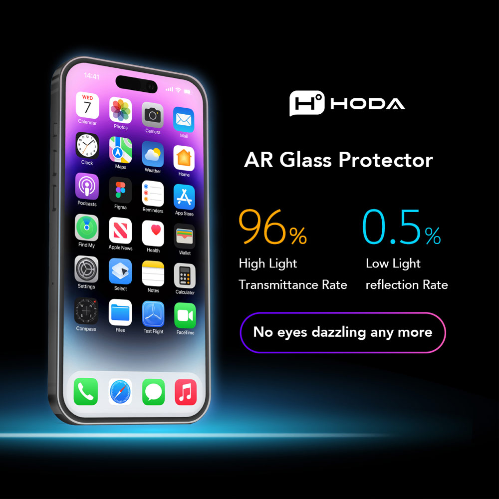 Picture of Apple iPhone 18 Pro Max Screen Protector | Hoda Matte Anti-Peeper Privacy 2ways with Anti Reflection Full Coverage Tempered Glass Screen Protector for iPhone 18 Pro Max  Dust Free Helper Lite Included - Privacy Matte