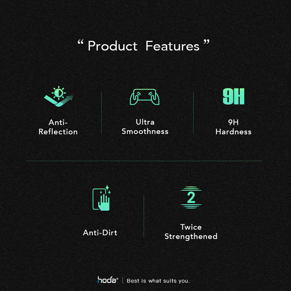 Picture of Apple iPhone 18 Pro Screen Protector | Hoda Anti Reflection Matte Full Coverage Tempered Glass Screen Protector for iPhone 18 Pro Dust Free Helper Lite Included - Matte