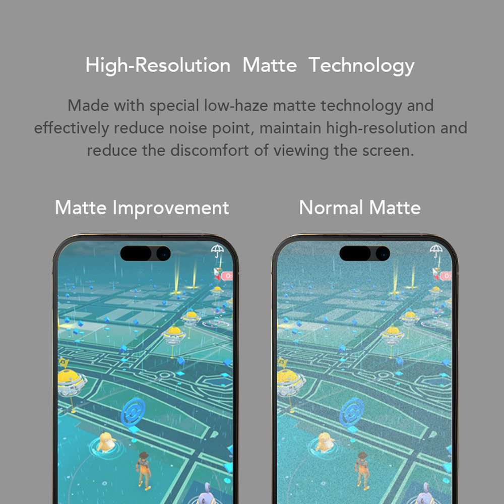 Picture of Apple iPhone 18 Pro Screen Protector | Hoda Anti Reflection Matte Full Coverage Tempered Glass Screen Protector for iPhone 18 Pro Dust Free Helper Lite Included - Matte