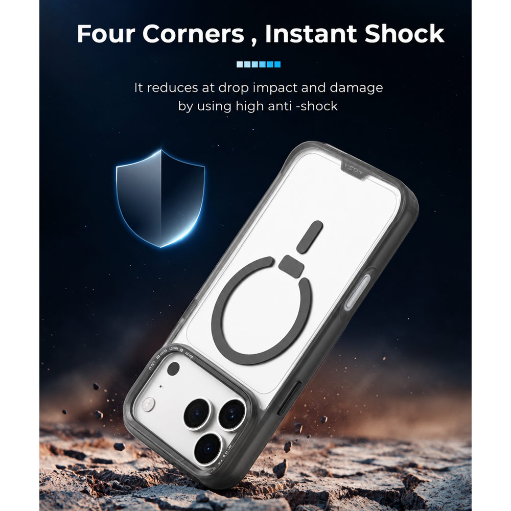 Picture of Apple iPhone 18 Pro Case | Hoda ROUGH Case Military Standard MagSafe Enhanced with PureSurfaceTM with Camera Button for iPhone 18 Pro - Matte Black