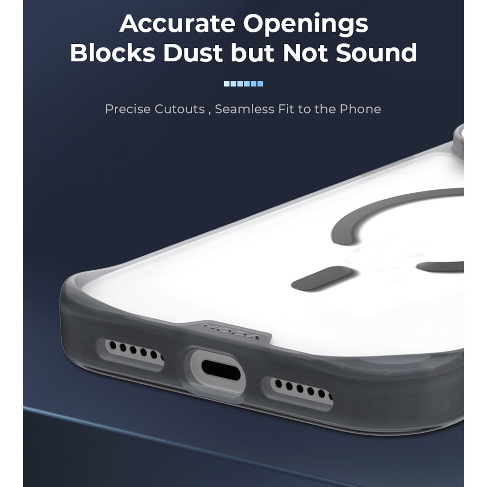 Picture of Apple iPhone 18 Pro Case | Hoda ROUGH Case Military Standard MagSafe Enhanced with PureSurfaceTM with Camera Button for  iPhone 18 Pro - Matte Black