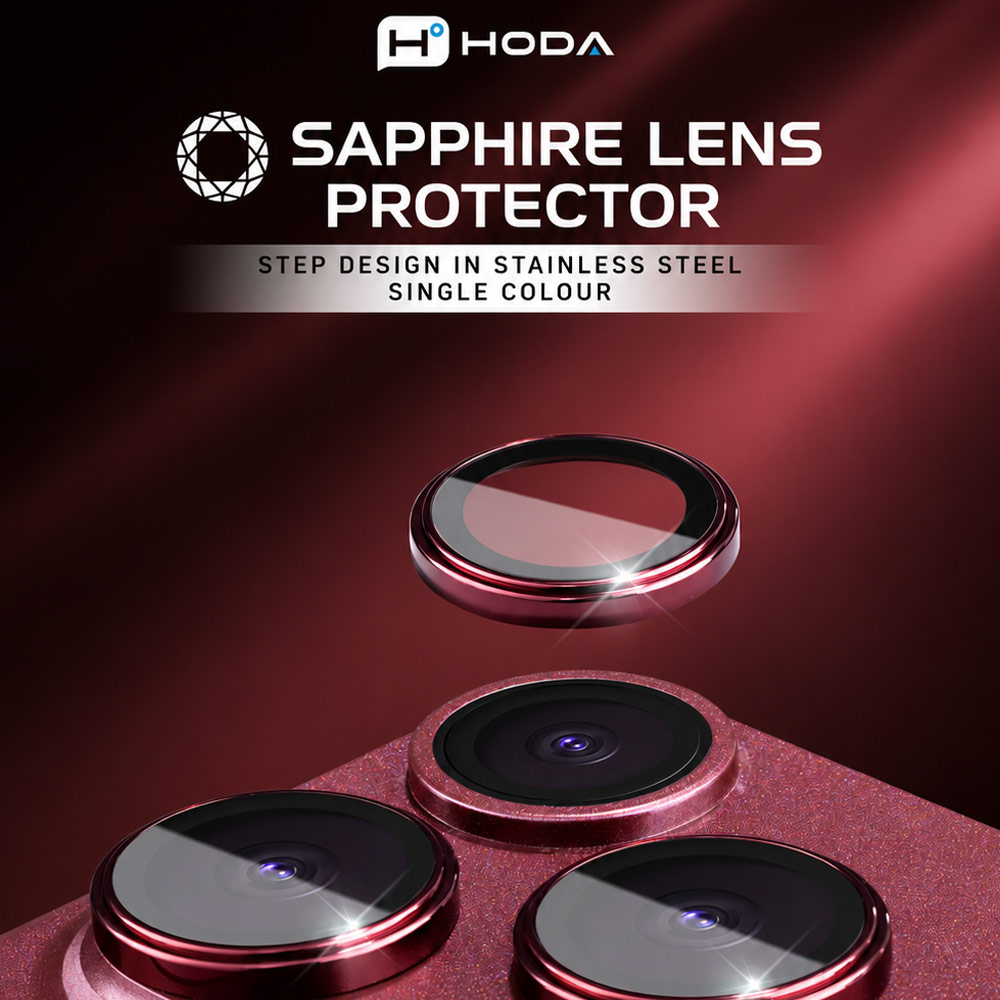 Picture of Apple iPhone Duo  | Hoda Sapphire Lens Protector Glossy two color Stainless Steel For iPhone Duo - Titanium Diamond 2pcs