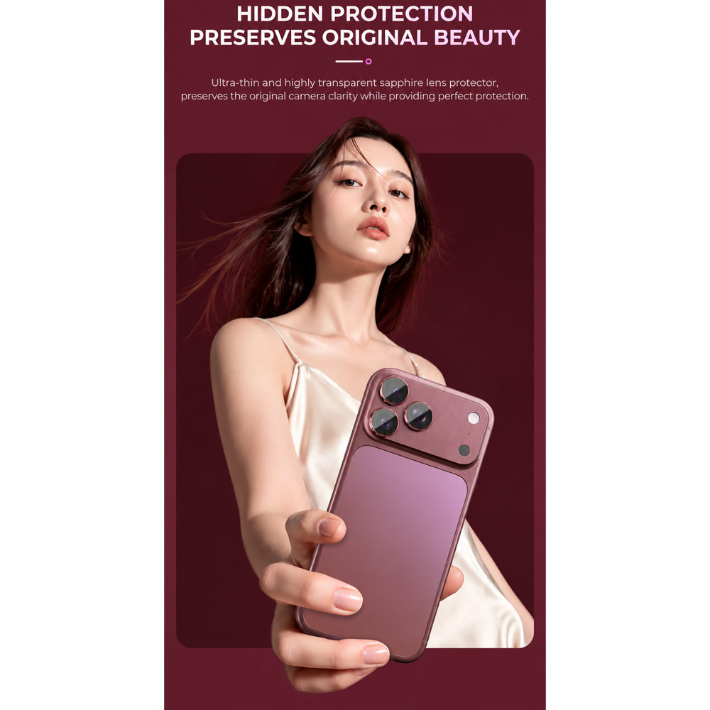 Picture of Apple iPhone Duo  | Hoda Sapphire Lens Protector Glossy two color Stainless Steel For iPhone Duo - Titanium Diamond 2pcs