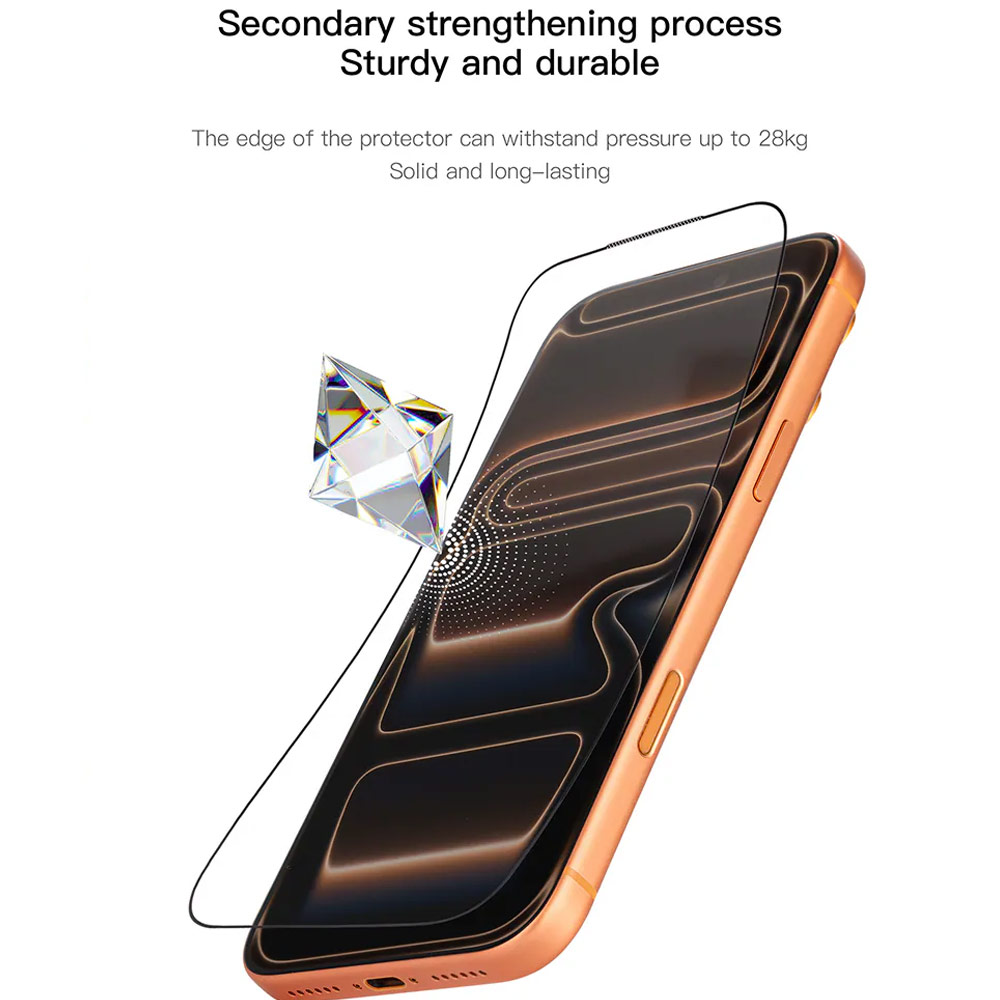 Picture of Apple iPhone 18 Pro Screen Protector | Hoda Full Coverage Tempered Glass Screen Protector for iPhone 18 Pro with Dust-Free Helper - Matte - Matte