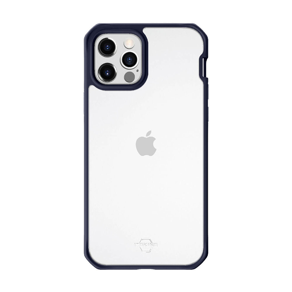 Picture of Apple iPhone 12 6.1 Case | ITSKINS HYBRID SOLID ANTIMICROBIAL Certified Antishock Protection Case for Apple iPhone 12 iPhone 12 Pro 6.1 (Plain Black transparent)