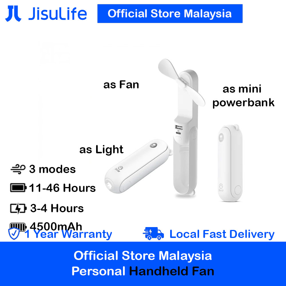 Picture of Jisulife Malaysia 3 in 1 Mini Handheld Fan USB Rechargeable Fan Power Bank with Flash Light for Office OutdoorTravel Hiking Camping Concert Indoor Court F8X (White) Red Design- Red Design Cases, Red Design Covers, iPad Cases and a wide selection of Red Design Accessories in Malaysia, Sabah, Sarawak and Singapore 