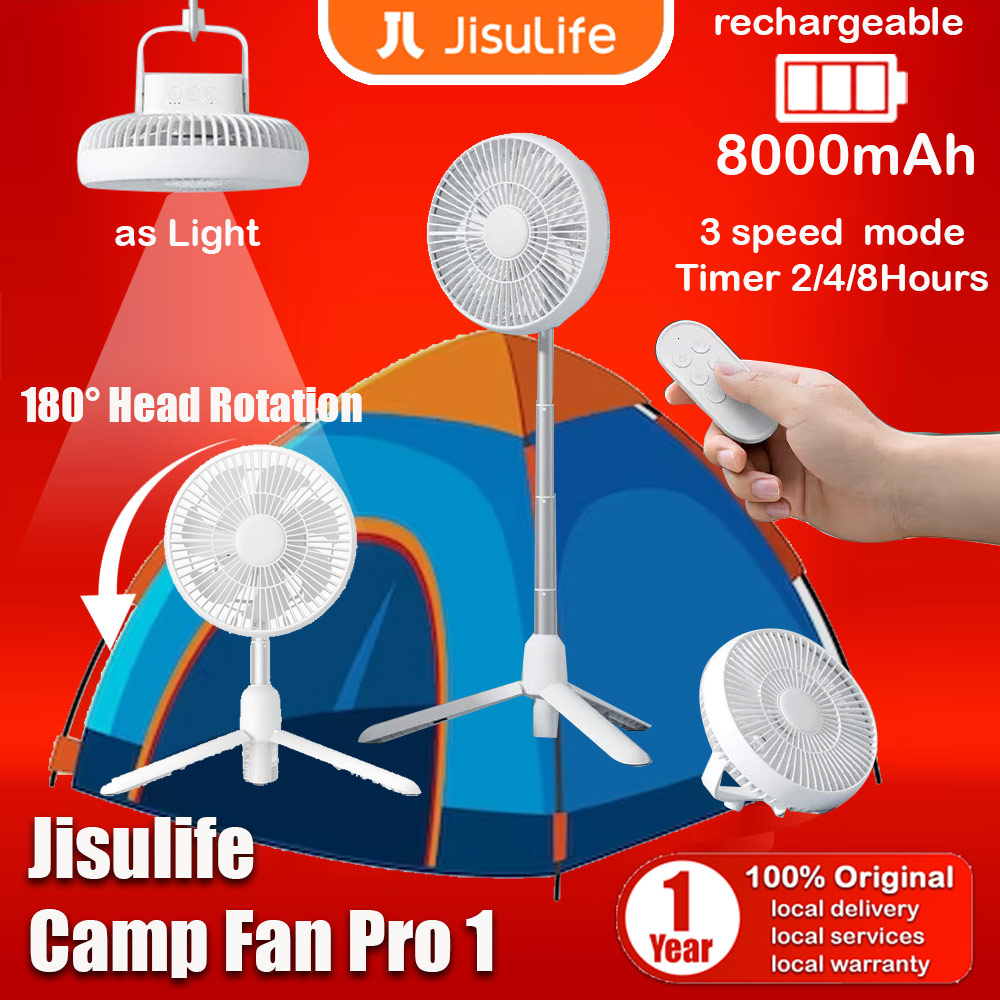 Picture of JISULIFEMalaysia Multifunction Convertible Camping Portable Adjsutable Rechargeable Light Lamp Rotatable Stand Desk Fan for Office Room Travel Outdoor Indoor Picnic Camping (White) Red Design- Red Design Cases, Red Design Covers, iPad Cases and a wide selection of Red Design Accessories in Malaysia, Sabah, Sarawak and Singapore 