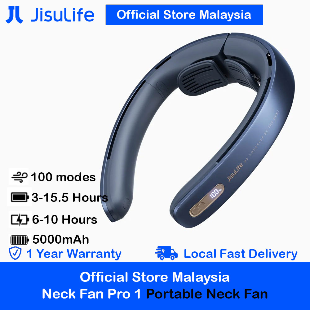 Picture of JISULIFE Malaysia Super Power High Speed Air Neck Cooler Portable Neck Fan Hands Free Bladeless Fan 5000mAh Battery Operated Wearable Personal Fan Leafless Rechargeable Headphone Design 100 Speed Neck Fan for Running Badminton Indoor Court Concert Picnic Camping Outdoor Activity FA45 (Navy Blue) Red Design- Red Design Cases, Red Design Covers, iPad Cases and a wide selection of Red Design Accessories in Malaysia, Sabah, Sarawak and Singapore 