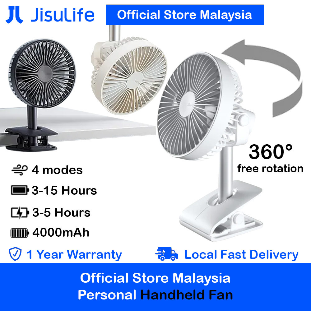 Picture of JISULIFE Malaysia Clip On  Desk Fan Portable Desktop Fan 4000mAh USB-C Rechargeable for Office Room Travel Outdoor Indoor FA7B (Silver) Red Design- Red Design Cases, Red Design Covers, iPad Cases and a wide selection of Red Design Accessories in Malaysia, Sabah, Sarawak and Singapore 