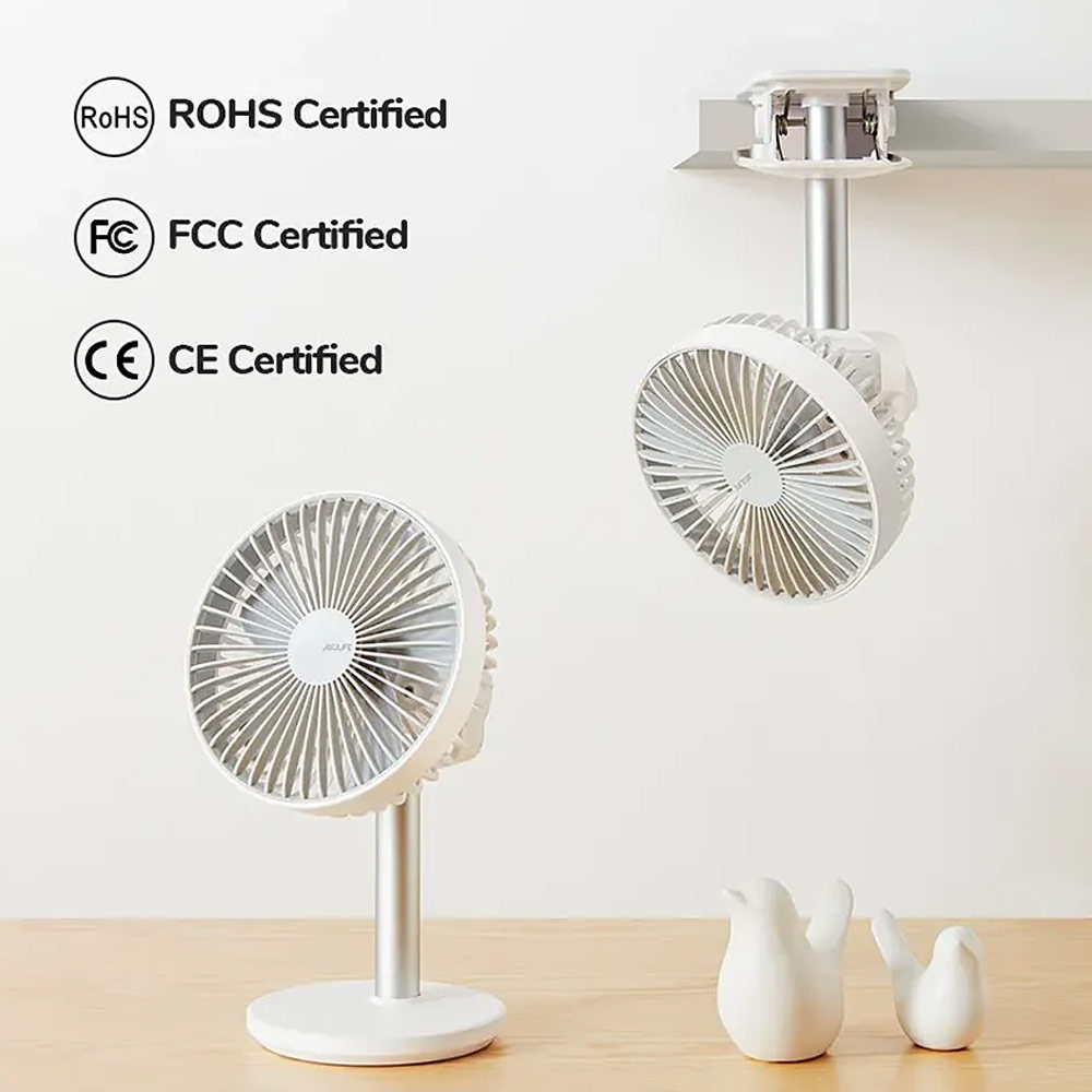 Picture of JISULIFE Malaysia Clip On  Desk Fan Portable Desktop Fan 4000mAh USB-C Rechargeable for Office Room Travel Outdoor Indoor FA7B (Navy)