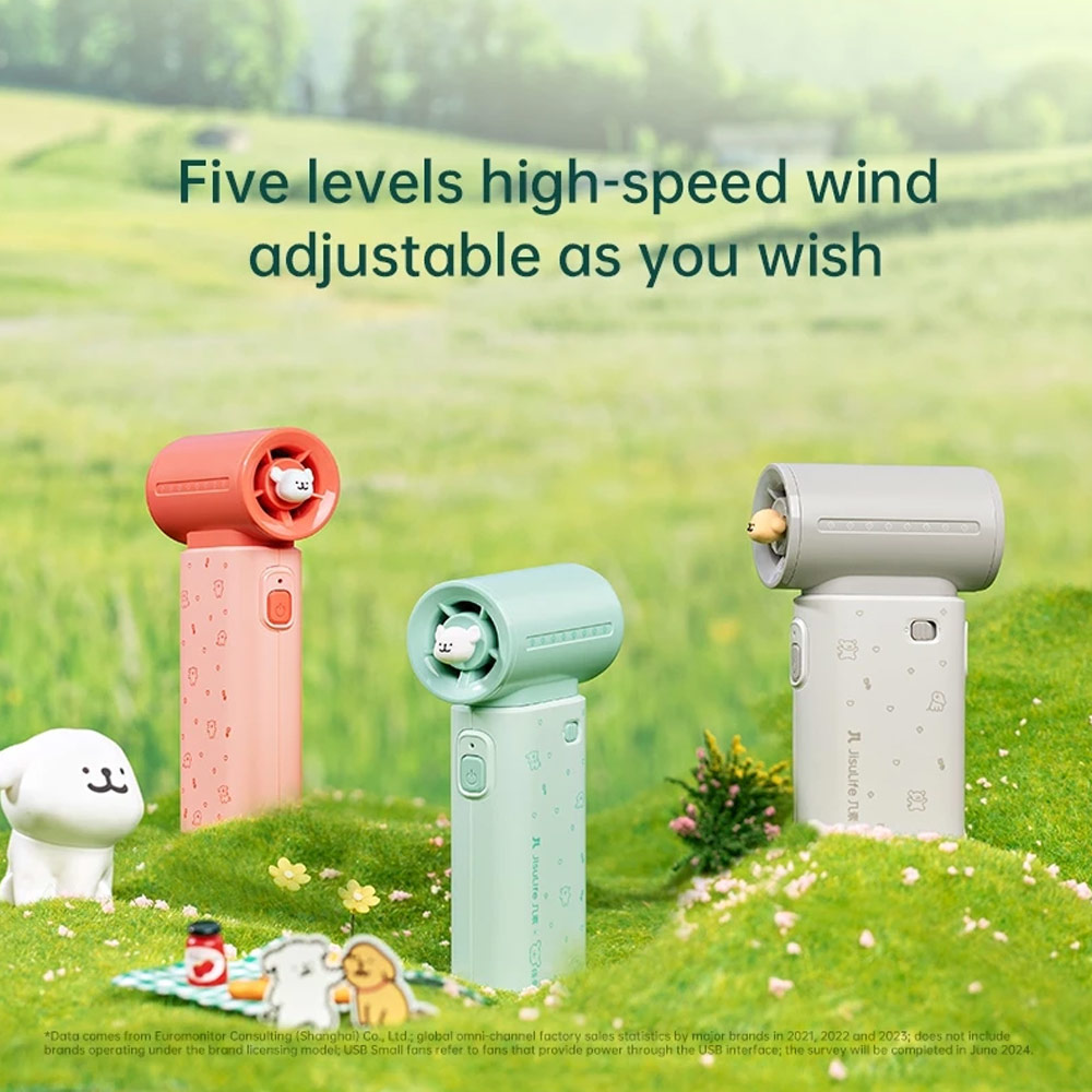 Picture of Jisulife Malaysia Maltese Series Life9 Handheld Fan Ultra Mini Compact Small Pocket Size Portable Handheld Fan Kipas Pegang Tangan Angin Kuat (5000mah Pink)