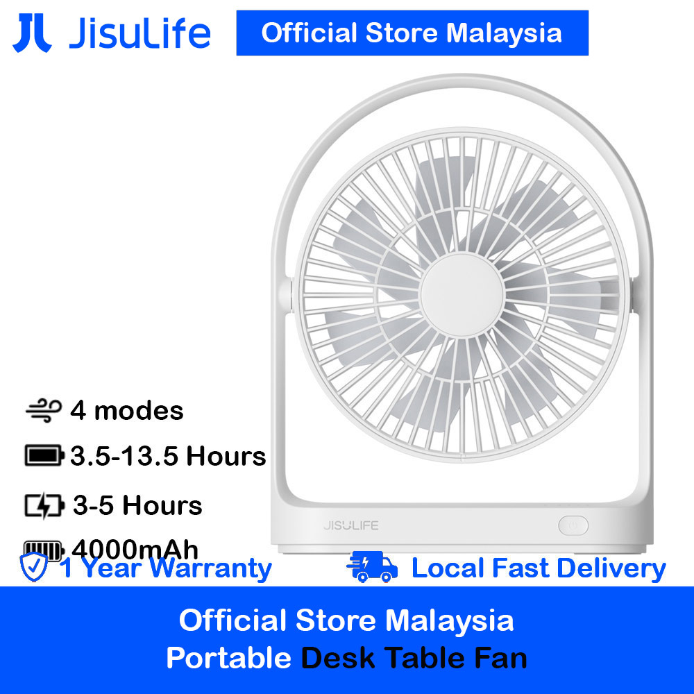 Picture of JISULIFE Malaysia Desk Fan Small Portable Desktop Fan Strong Airflow Ultra Quiet 4000mAh USB Rechargeable Electric Table Fan for Office Room Travel Outdoor Indoor Picnic Camping (White) Red Design- Red Design Cases, Red Design Covers, iPad Cases and a wide selection of Red Design Accessories in Malaysia, Sabah, Sarawak and Singapore 