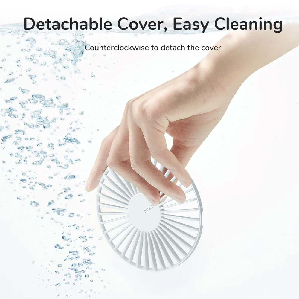 Picture of Jisulife Malaysia 3 Speed Wind Portable Rechargeable 6000mAh Handheld Fan for Outdoor Badminton Court Concert Picnic Camping (Blue)