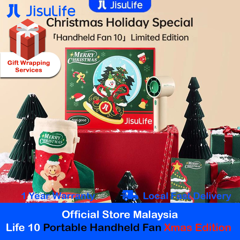 Picture of Jisulife Life10 2025-2026 Merry Christmas Limited Edition Portable Handheld Fan Gift Idea Red Design- Red Design Cases, Red Design Covers, iPad Cases and a wide selection of Red Design Accessories in Malaysia, Sabah, Sarawak and Singapore 