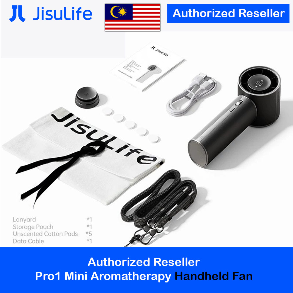 Picture of JisuLife Handheld Fan Pro1 Mini Size Aromatherapy Leather Design Compact Portable 30h Long Battery Ultra Quiet (Black) Red Design- Red Design Cases, Red Design Covers, iPad Cases and a wide selection of Red Design Accessories in Malaysia, Sabah, Sarawak and Singapore 
