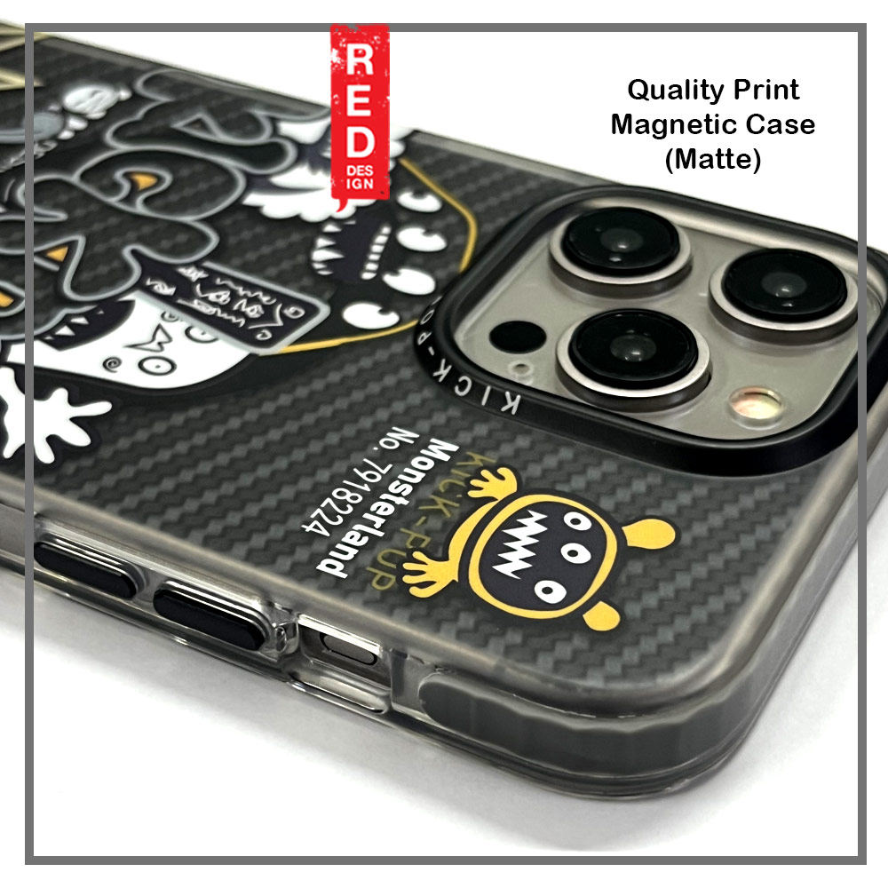 Picture of Apple iPhone 15 Pro Max 6.7 Case | KickPop Creative Fashion Art Magnetic Impact Drop Protection Aluminum Lens Frame Case Casing for iPhone 15 Pro Max (Monster Land)