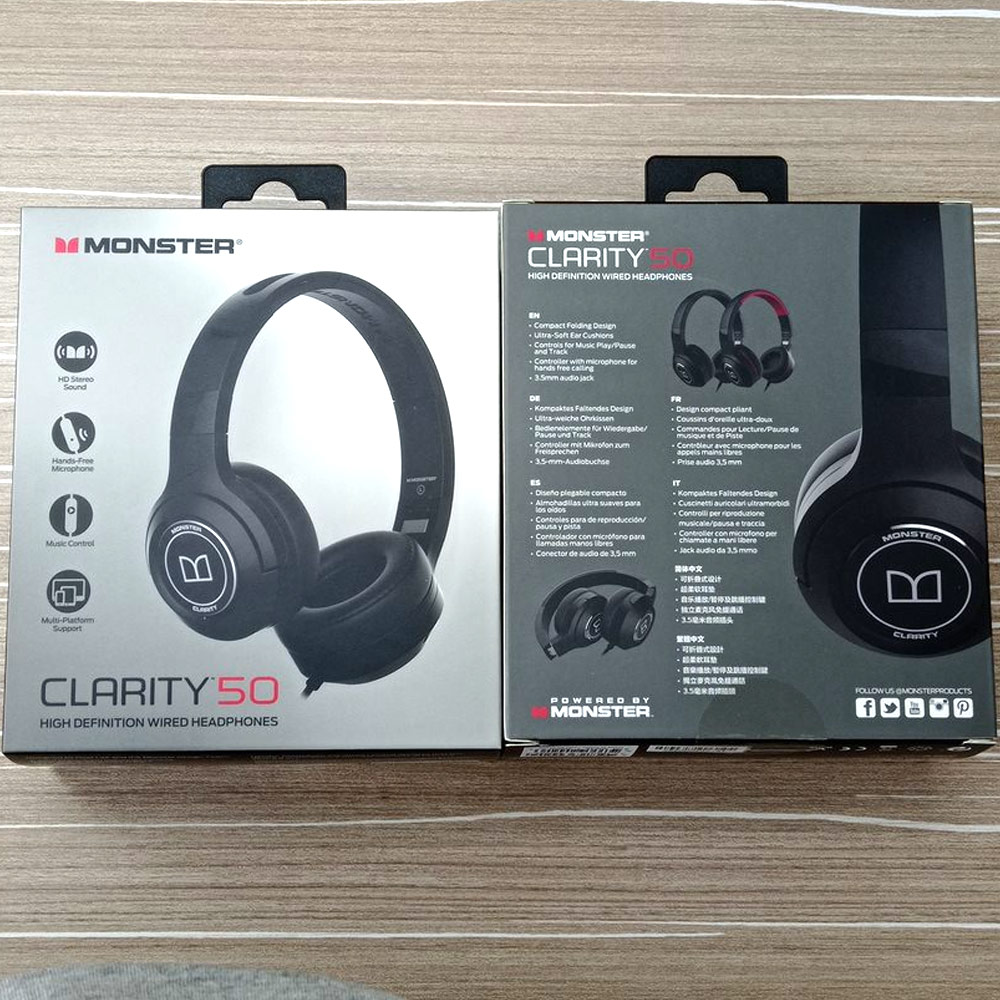 Picture of MONSTER Clarity 50 Over Ear High Quality Sound Wired Headphone Headset Headphone with soft over ear cushion (Blac