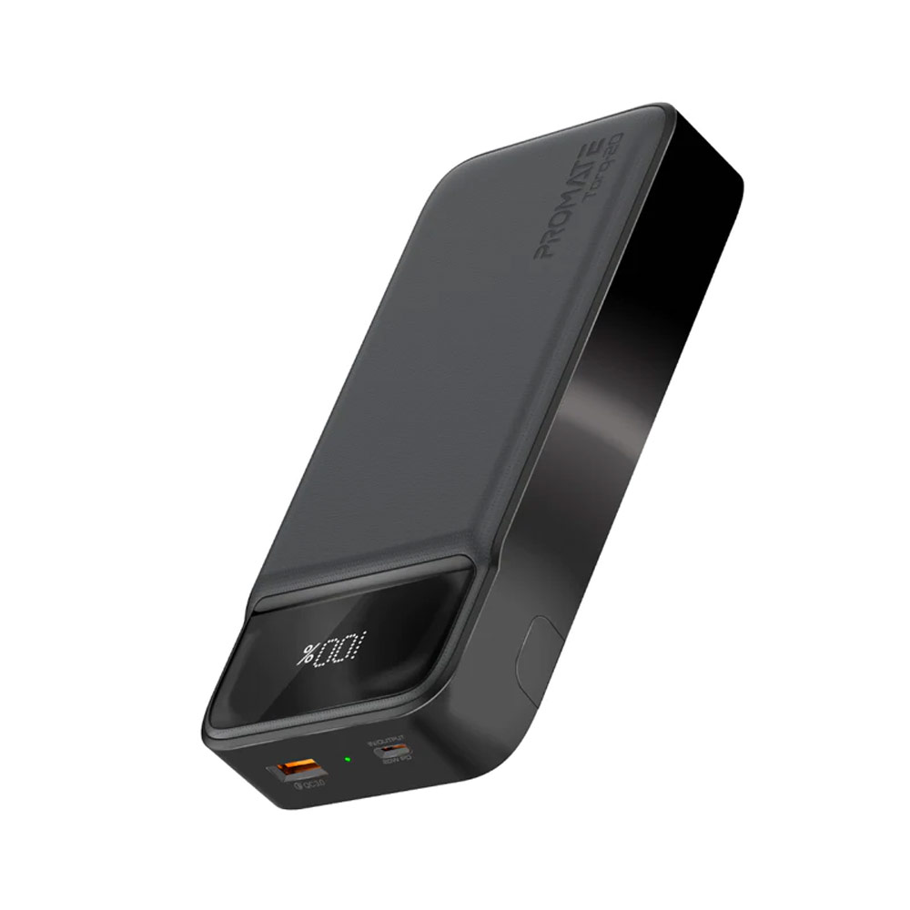 Picture of Promate 20000mAh Power Bank Powerbank 20W Power Delvey USB-C 18W QC3 USB-A with Kickstand Torq-20 (Black)