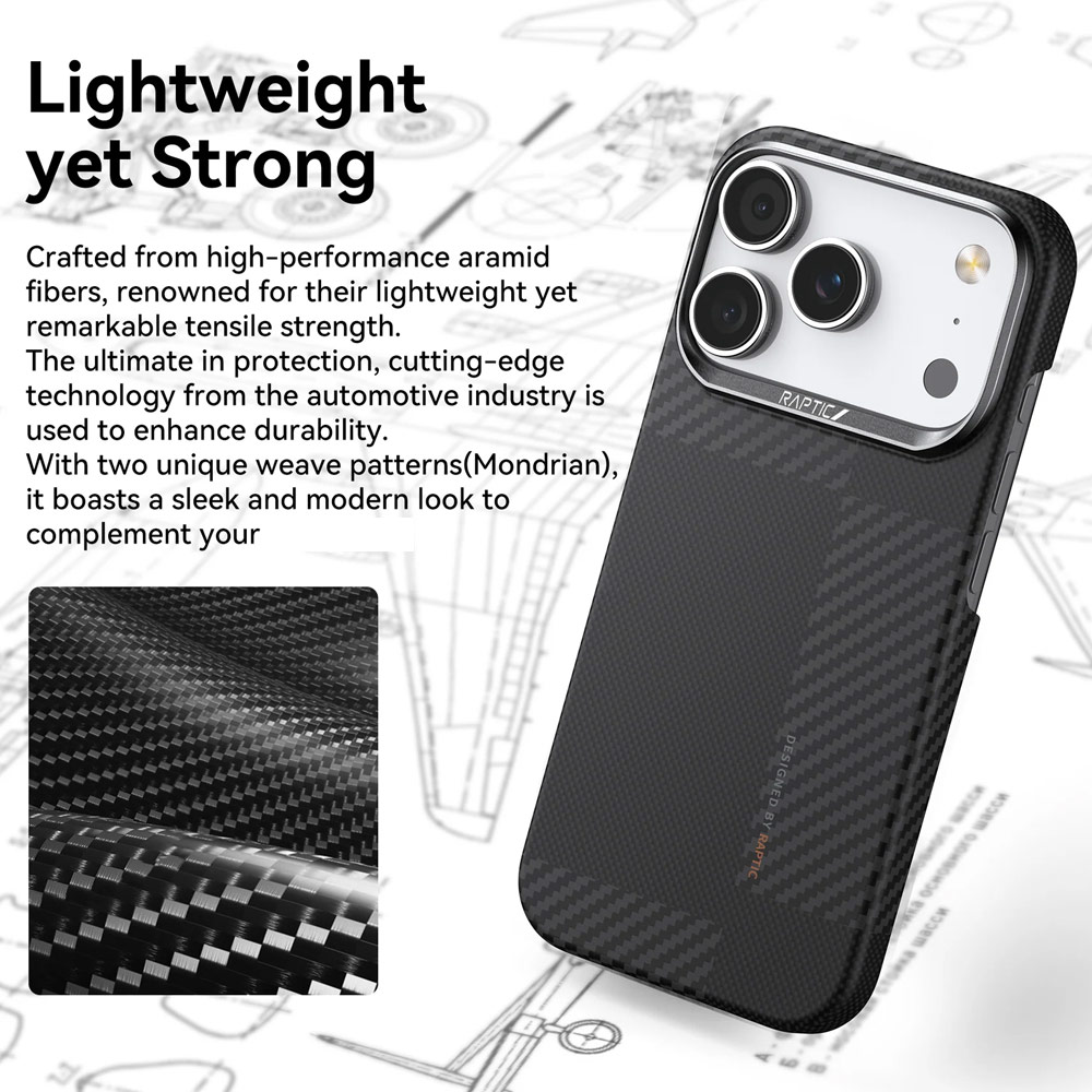 Picture of Apple iPhone 17 Pro 6.3 Case | Raptic Aramid Fiber Geotik MgSafe Magnetic Compatible Drop Protection Case for iPhone 17 Pro 6.3 (Mondrain)