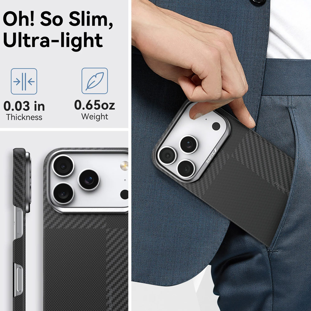 Picture of Apple iPhone 17 Pro 6.3 Case | Raptic Aramid Fiber Geotik MgSafe Magnetic Compatible Drop Protection Case for iPhone 17 Pro 6.3 (Mondrain)